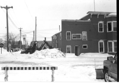 A historical building being town down
