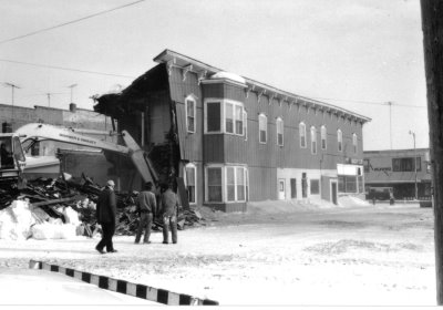An old building being torn down